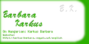 barbara karkus business card